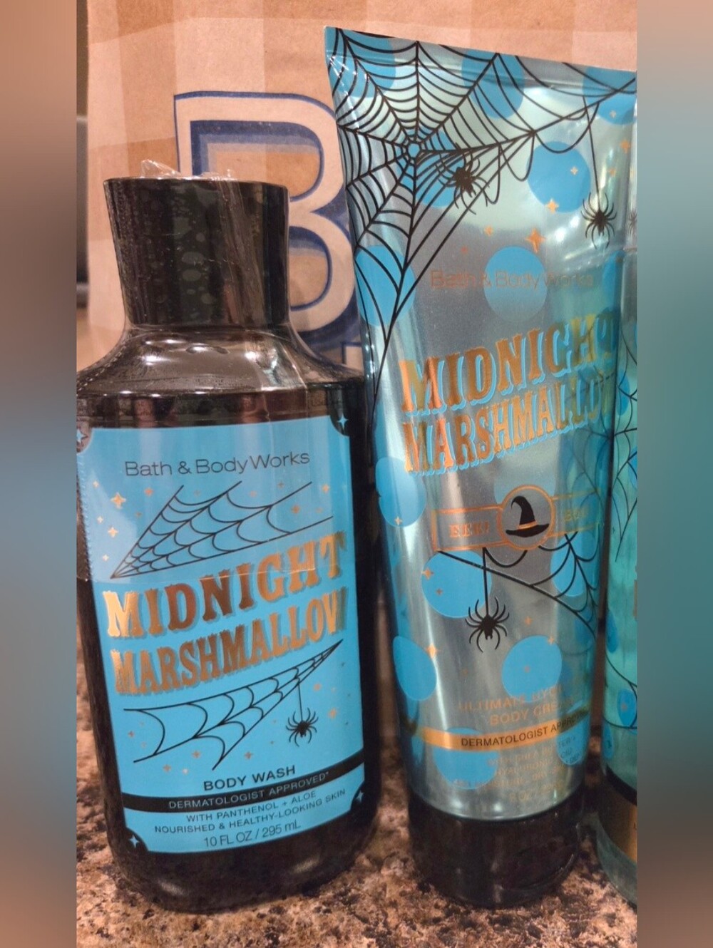 Bath & Body Works Midnight Marshmallow Body Wash & Lotion - Blue